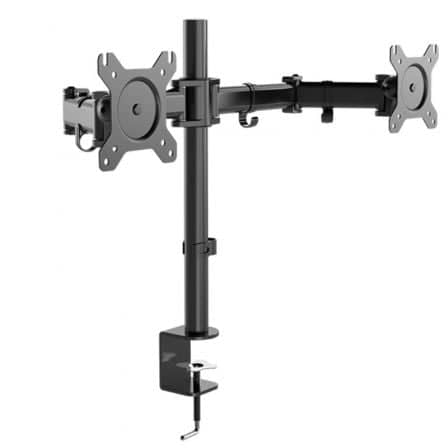 Soporte de Mesa para 2 Monitores Nox Lite Dual Stand/ Giratorio/ Inclinable/ hasta 8kg