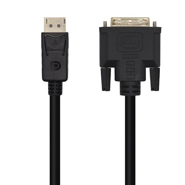 Cable Conversor Aisens A125-0463/ DisplayPort Macho - DVI Macho/ Hasta 5W/ 2300Mbps/ 3m/ Negro