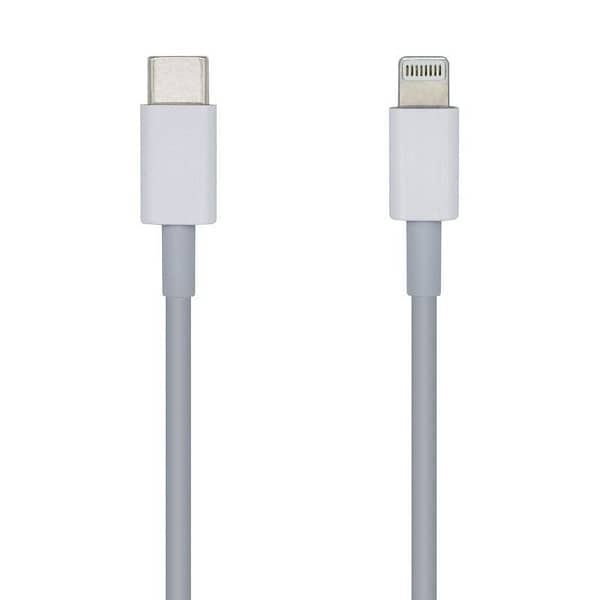 Cable USB 2.0 Tipo-C Lightning Aisens A102-0441/ Lightning Macho - USB Tipo-C Macho/ 20cm/ Blanco
