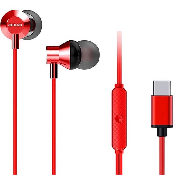 Auriculares Intrauditivos Aiwa ESTM-50USB-C/RD/ con Micr?fono/ USB Tipo-C/ Rojos