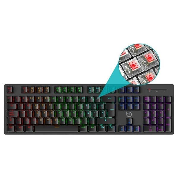 Teclado Gaming Mec?nico Hiditec GK400 ARGB/ Switch Rojo