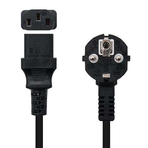 Cable Alimentaci?n Nanocable 10.22.0103/ Schuko Macho - C13 Hembra/ 3m/ Negro