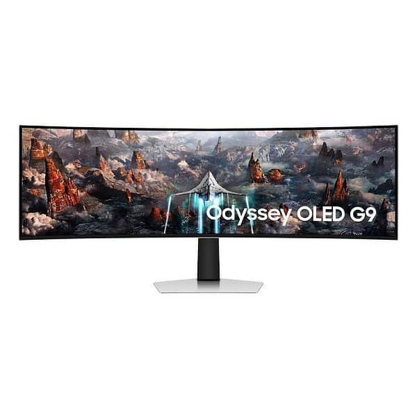 Monitor Gaming Ultrapanor?mico Curvo Samsung Odyssey OLED G9 S49CG934SU 49'/ Dual QHD/ 0.03ms/ 240Hz/ OLED/ Multimedia/ Regulable en altura/ Plata