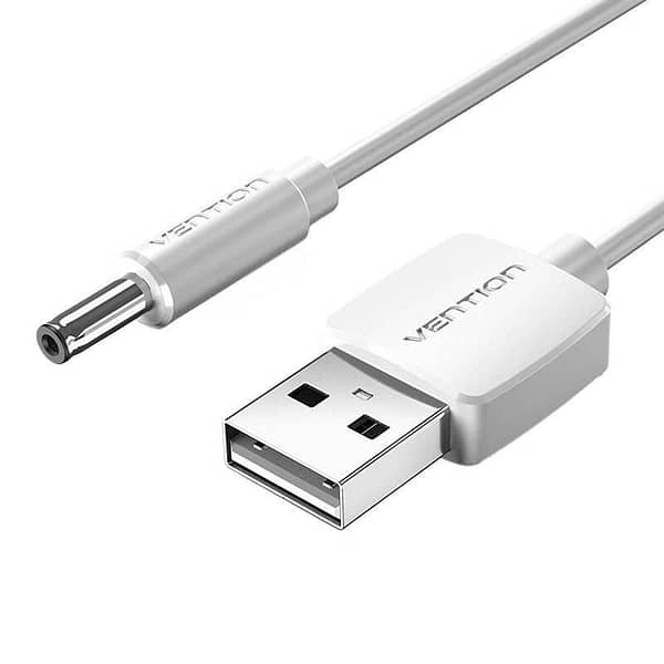 Cable Alimentaci?n Vention CEXWG/ USB Macho - DC 3.5mm Macho/ 1.5m/ Blanco