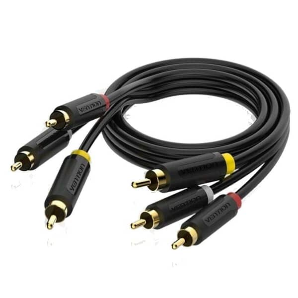 Cable Est?reo Vention BCABH/ 3x RCA Macho - 3x RCA Macho/ 2m/ Negro