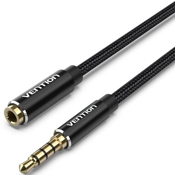 Cable Est?reo Vention BHCBH/ Jack 3.5 Macho - Jack 3.5 Hembra/ 2m/ Negro