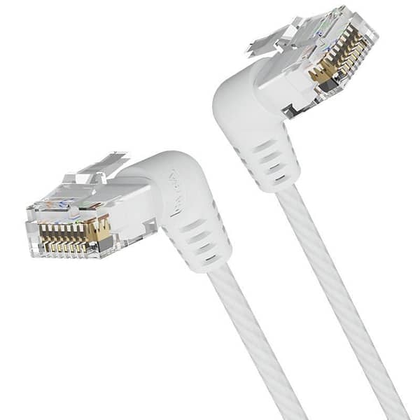 Cable de Red RJ45 UTP Vention IBOWF Cat.6A/ 1m/ Cabeza Rotatoria 360?/ Blanco