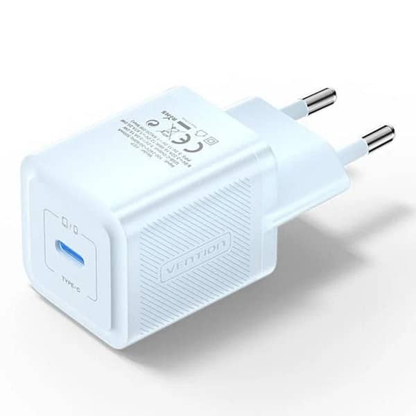 Cargador de Pared GaN Vention FEPL0-EU/ 1xUSB Tipo-C/ 20W