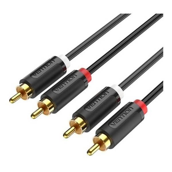 Cable Est?reo Vention BCMBH/ 2x RCA Macho - 2x RCA Macho/ 2m/ Negro