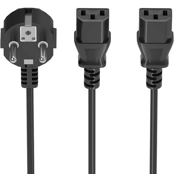 Cable Alimentaci?n CPU Aisens A132-0864/ CEE7 Macho - 2x C13 Hembra/ 1.8m/ Negro