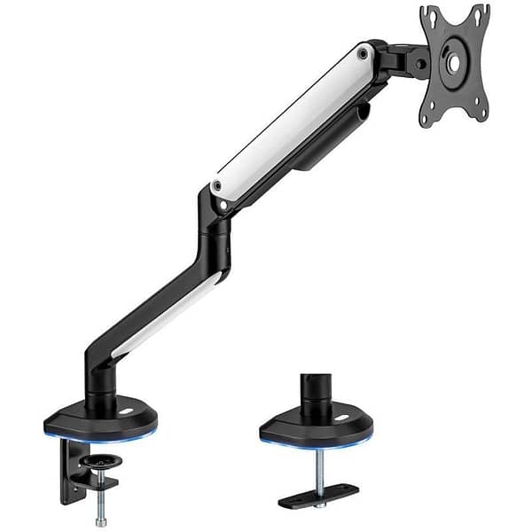 Soporte de Mesa Gaming con Contrapeso para Monitor Aisens DT32TSR-295/ Giratorio/ Inclinable/ hasta 9kg/ con Iluminaci?n RGB