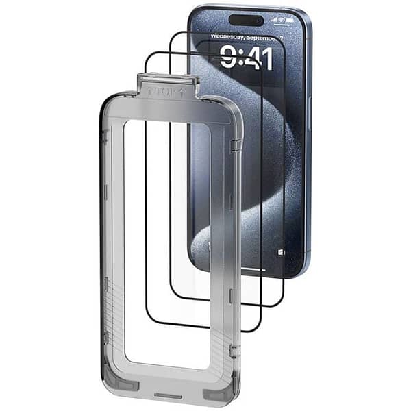 Protector de Pantalla de Cristal Templado Vention KUITCC-40 para iPhone 13 Pro Max + Herramienta de Instalaci?n Antipolvo