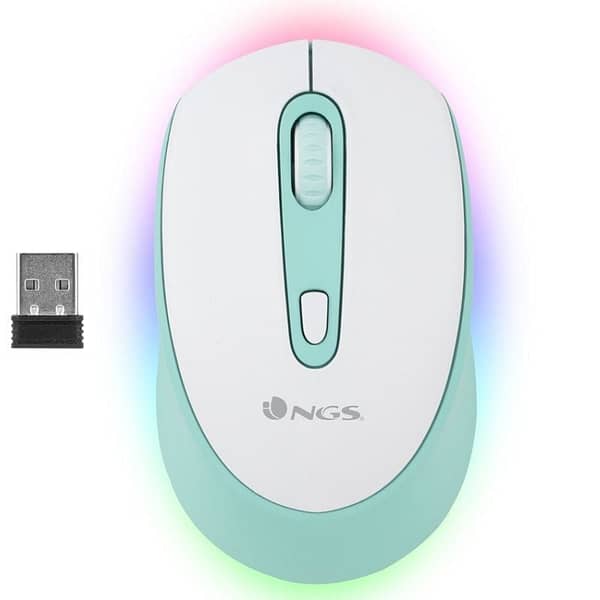 Rat?n Inal?mbrico por Bluetooth NGS Smog Mint-RB/ Bater?a recargable/ Hasta 2400 DPI/ Verde Menta