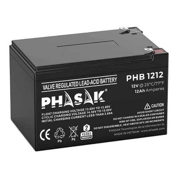 Bater?a Phasak PHB 1212 compatible con SAI/UPS PHASAK seg?n especificaciones