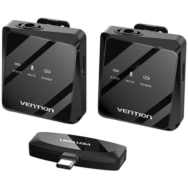 Micr?fono Inal?mbrico con Clip Vention NCBB0/ USB Tipo-C/ Incluye Receptor/ 2 unidades