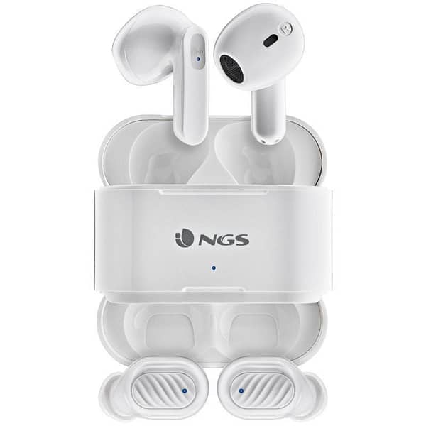 Auriculares Bluetooth NGS ?rtica Duo con estuche de carga/ Autonom?a 5h/ Blancos