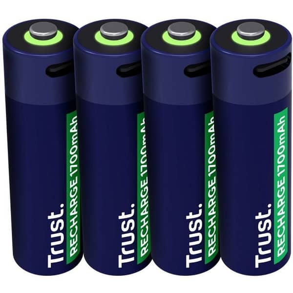 Pack de 4 Pilas AA Trust 25631/ Recargables
