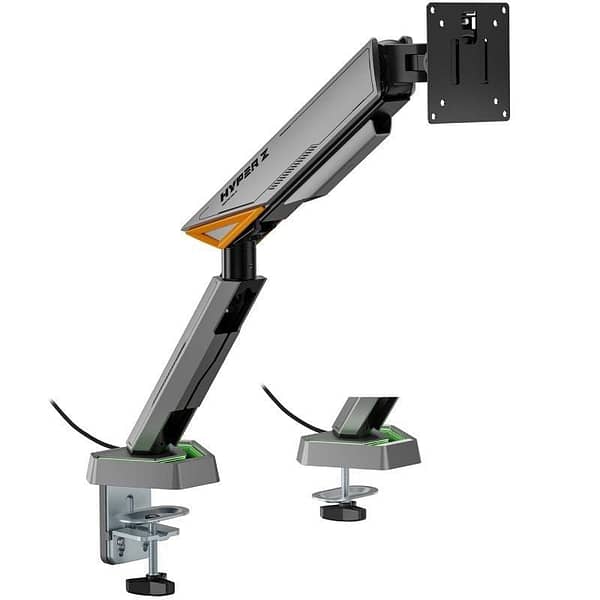 Soporte de Mesa Gaming para Monitor Aisens DT49TSRRGB-347/ Giratorio/ Inclinable/ hasta 16kg/ con Iluminaci?n RGB