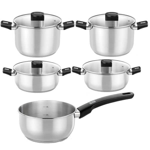 Pack Bater?a de Cocina Elite Monix M240002/ Cazo ?14cm/ Ollas ?20 - 24cm/ Cacerolas ?20 - 24cm/ Acero Inoxidable/ Apta para Inducci?n