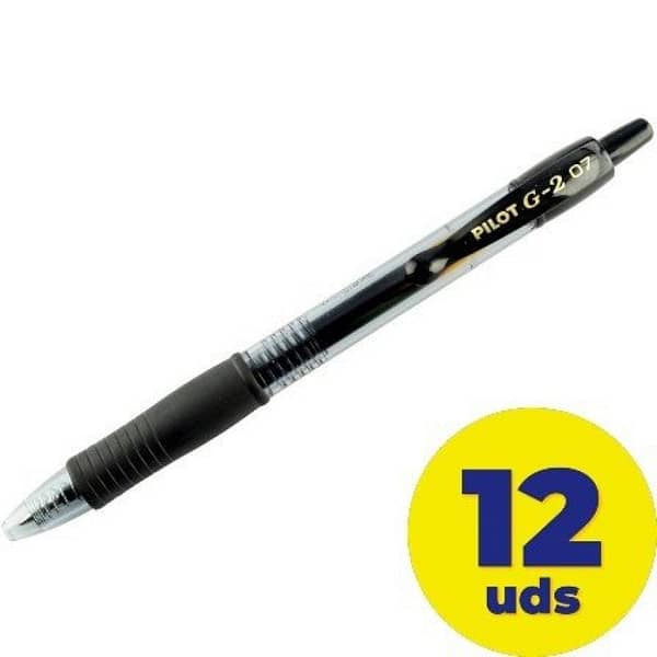 Caja de Bol?grafos de Tinta de Gel Retr?ctil Pilot G-2/ 12 unidades/ Negros