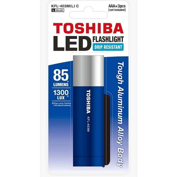 Linterna Toshiba KFL-403M/ 85 L?menes/ 3 pilas *AAA/ Azul