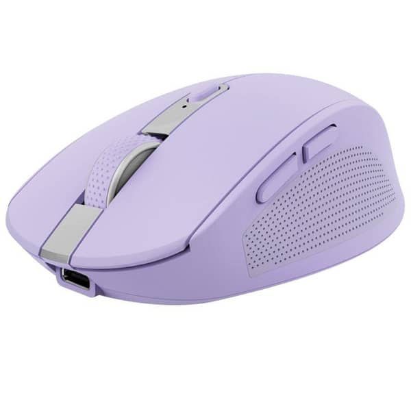 Rat?n Inal?mbrico por Bluetooth Trust Ozaa Compact Wireless/ Bater?a recargable/ Hasta 3200 DPI/ Morado