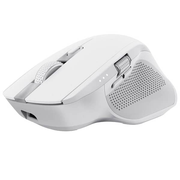 Rat?n Inal?mbrico por Bluetooth Trust Ozaa+/ Bater?a recargable/ Hasta 3200 DPI/ Blanco
